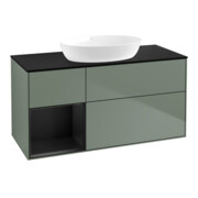 V&B Waschtischunterschrank Wandbeleuchtung Finion 120cm, Pl b m, Reg bla m Lac, Oli. m Lac