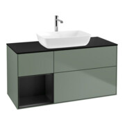 V&B Waschtischunterschrank Wandbeleuchtung Finion 120cm, Pl b m, Reg bla m Lac, Oli. m Lac