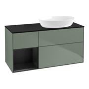 V&B Waschtischunterschrank Wandbeleuchtung Finion 120cm, Pl b m, Reg bla m Lac, Oli. m Lac