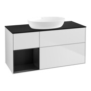 V&B Waschtischunterschrank Wandbeleuchtung Finion 120cm, Pl b m, Reg bla m Lac, wh. m Lac