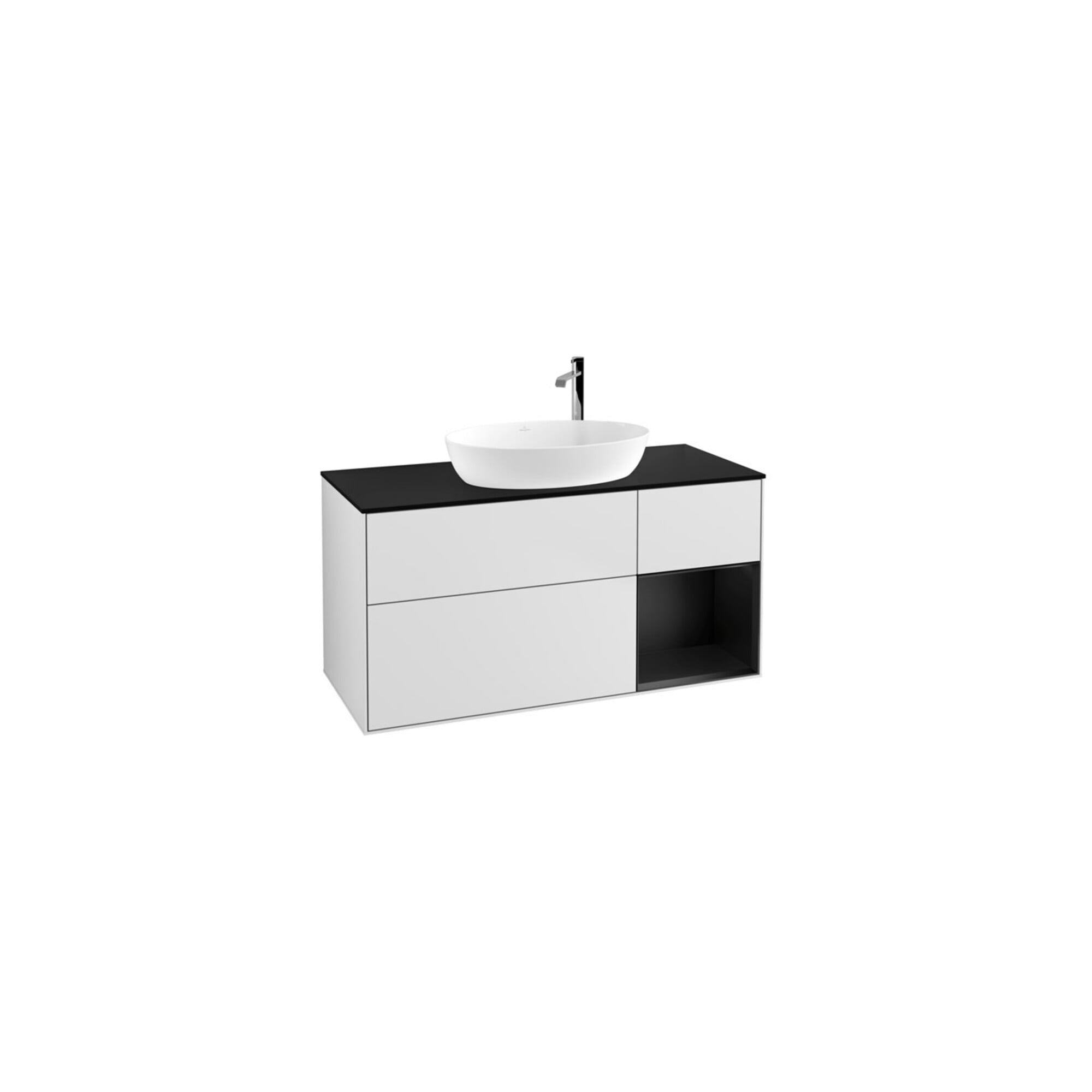 V&B Waschtischunterschrank Wandbeleuchtung Finion 120cm, Pl b m, Reg bla m Lac, wh. m Lac ; Villeroy & Boch