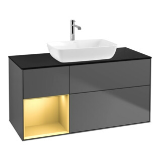 V&B Waschtischunterschrank Wandbeleuchtung Finion 120cm, Pl b m, Reg gol m Lac, Anthrac. m