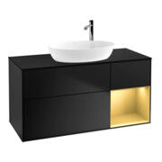 V&B Waschtischunterschrank Wandbeleuchtung Finion 120cm, Pl b m, Reg gol m Lac, bla m Lac