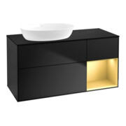 V&B Waschtischunterschrank Wandbeleuchtung Finion 120cm, Pl b m, Reg gol m Lac, bla m Lac