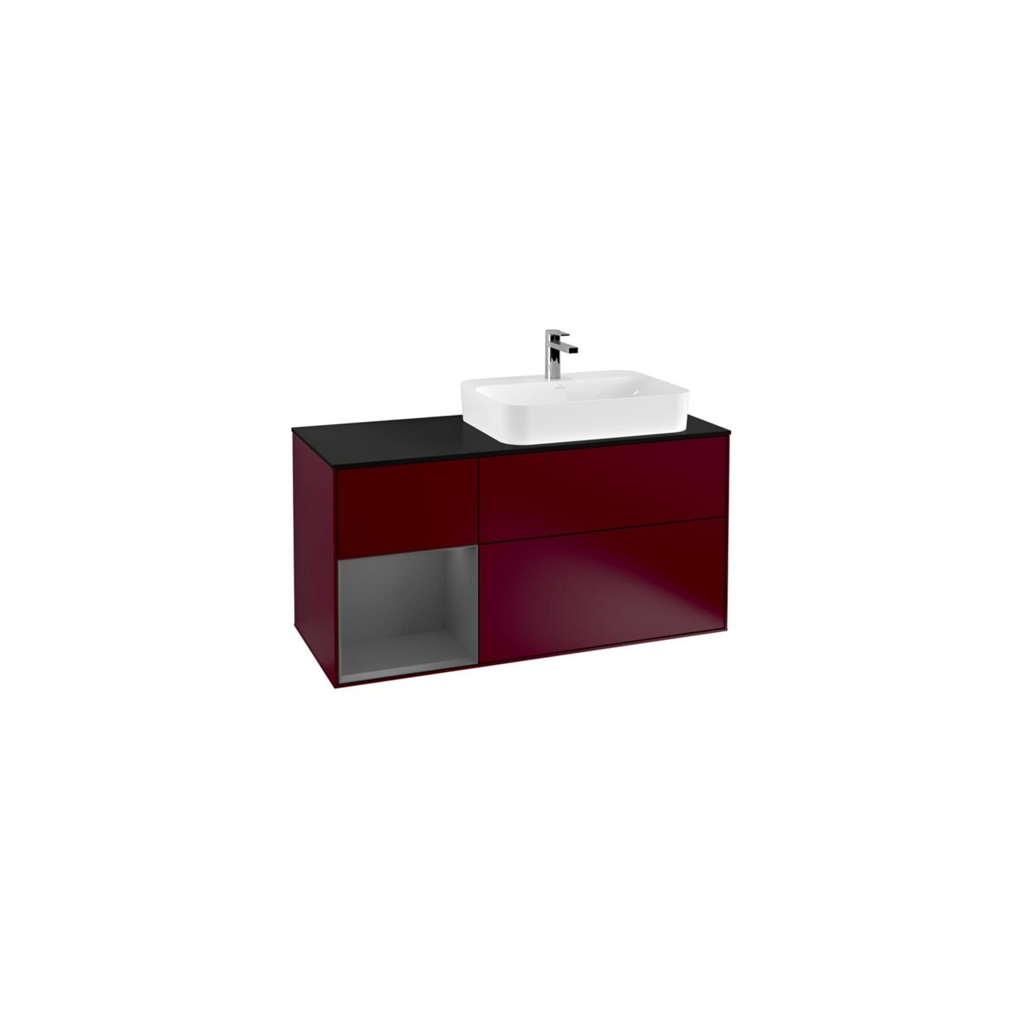 V&B Waschtischunterschrank Wandbeleuchtung Finion 120cm, Pl b m, Reg li Anthrac. m, Peo m ; Villeroy & Boch