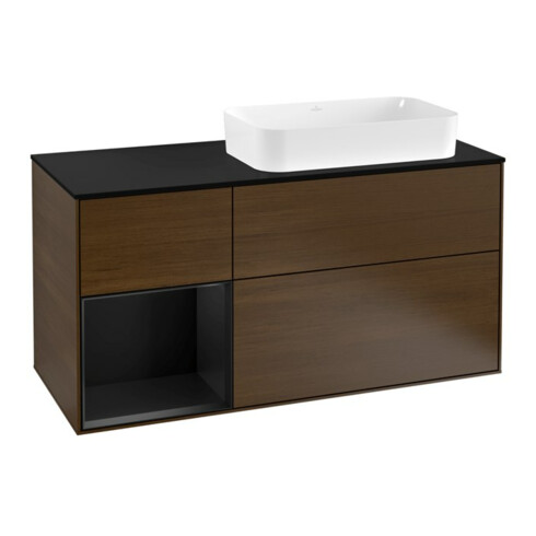 V&B Waschtischunterschrank Wandbeleuchtung Finion 120cm, Pl b m, Reg li bla m Lac, wal ven