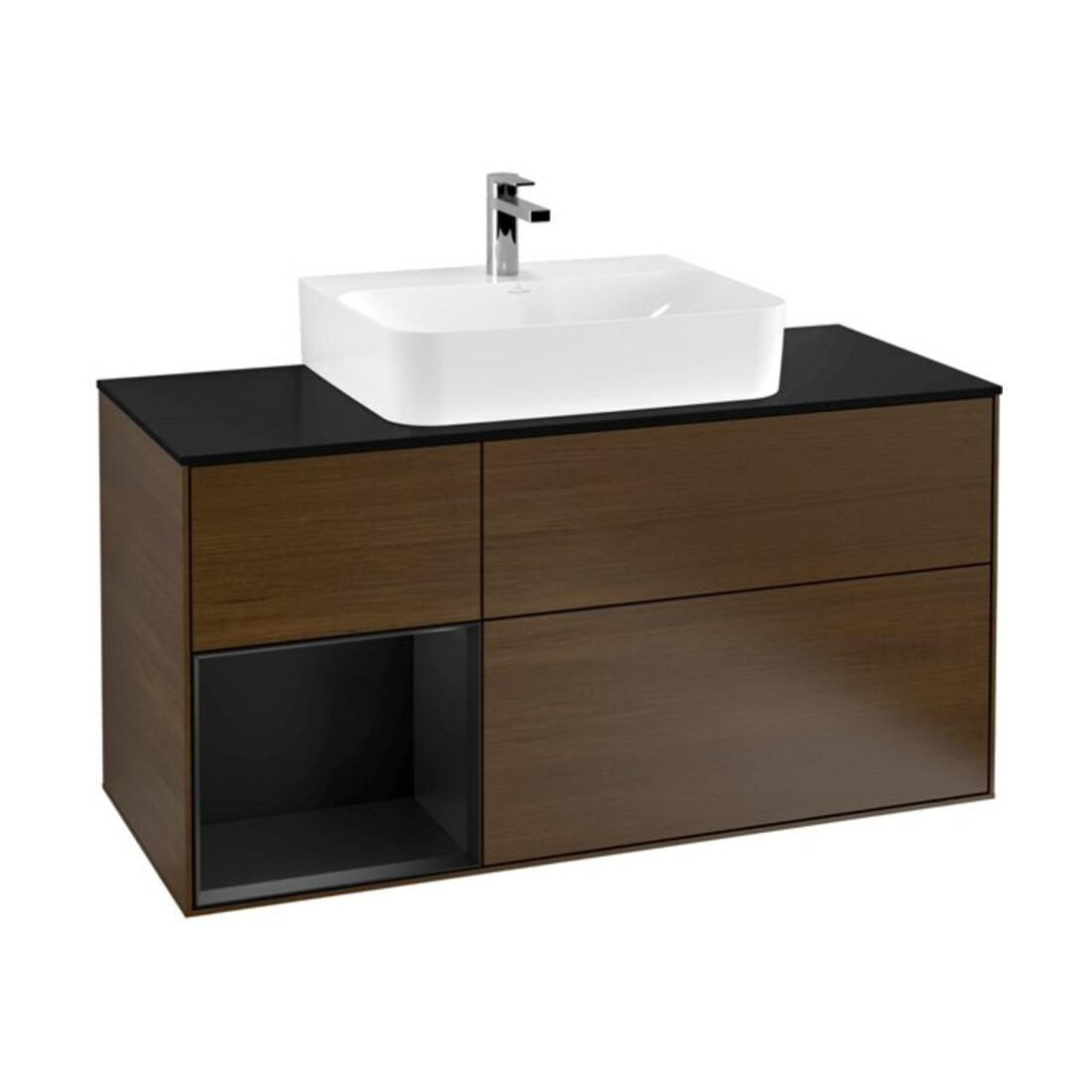 V&B Waschtischunterschrank Wandbeleuchtung Finion 120cm, Pl b m, Reg li bla m Lac, wal ven