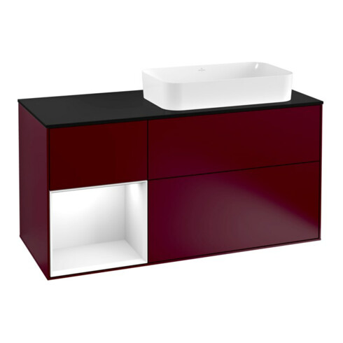 V&B Waschtischunterschrank Wandbeleuchtung Finion 120cm, Pl b m, Reg li glo wh. Lac, Peo m