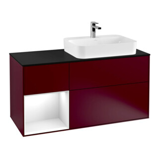 V&B Waschtischunterschrank Wandbeleuchtung Finion 120cm, Pl b m, Reg li glo wh. Lac, Peo m