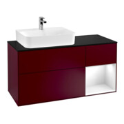 V&B Waschtischunterschrank Wandbeleuchtung Finion 120cm, Pl b m, Reg li glo wh. Lac, Peo m
