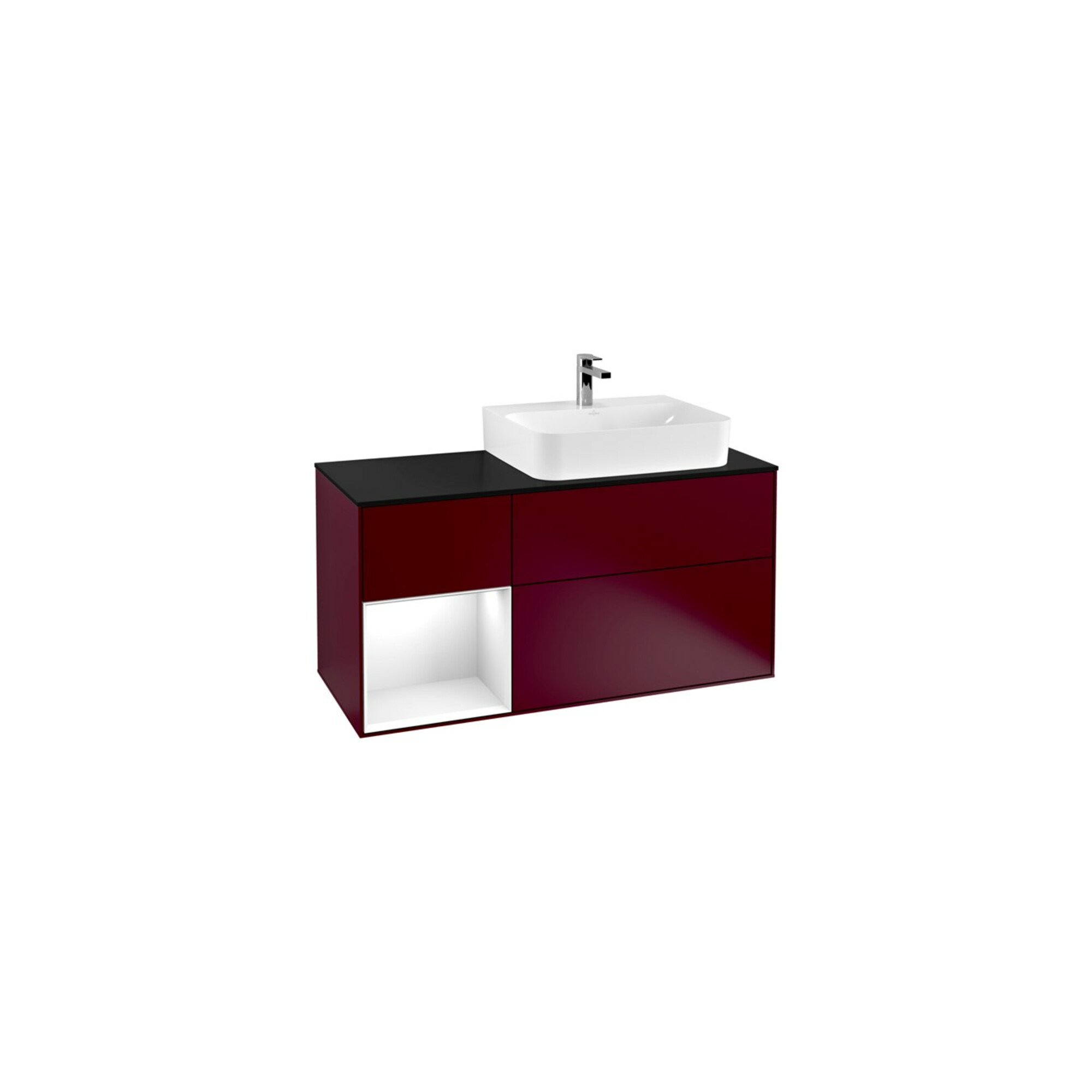 V&B Waschtischunterschrank Wandbeleuchtung Finion 120cm, Pl b m, Reg li glo wh. Lac, Peo m ; Villeroy & Boch