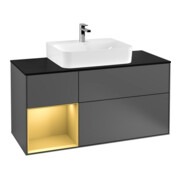 V&B Waschtischunterschrank Wandbeleuchtung Finion 120cm, Pl b m, Reg li gol m, Anthrac. m