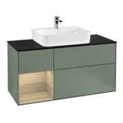 V&B Waschtischunterschrank Wandbeleuchtung Finion 120cm, Pl b m, Reg li Oa ven, Oli. m Lac