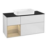 V&B Waschtischunterschrank Wandbeleuchtung Finion 120cm, Pl b m, Reg li Oa ven, wh. m Lac