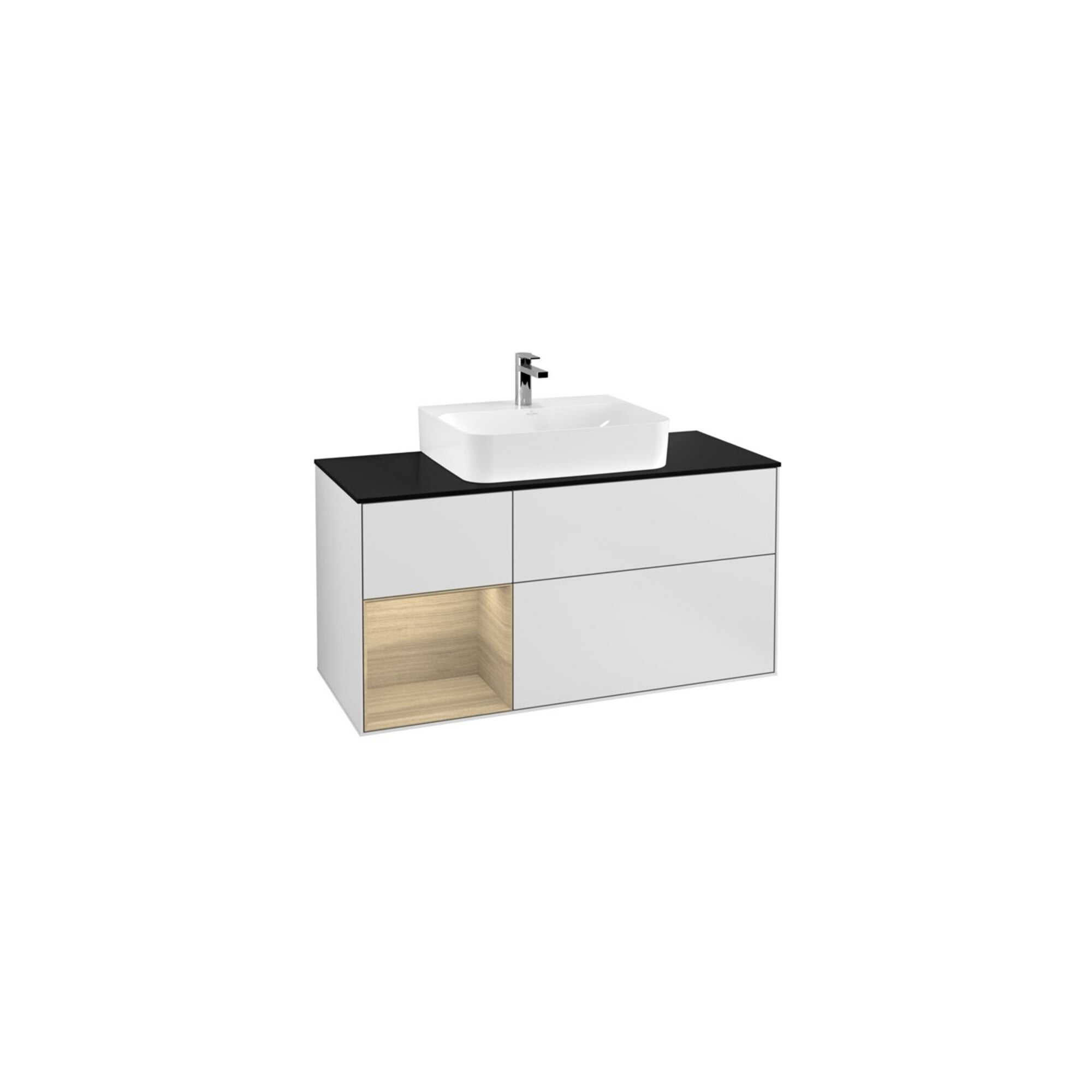V&B Waschtischunterschrank Wandbeleuchtung Finion 120cm, Pl b m, Reg li Oa ven, wh. m Lac ; Villeroy & Boch