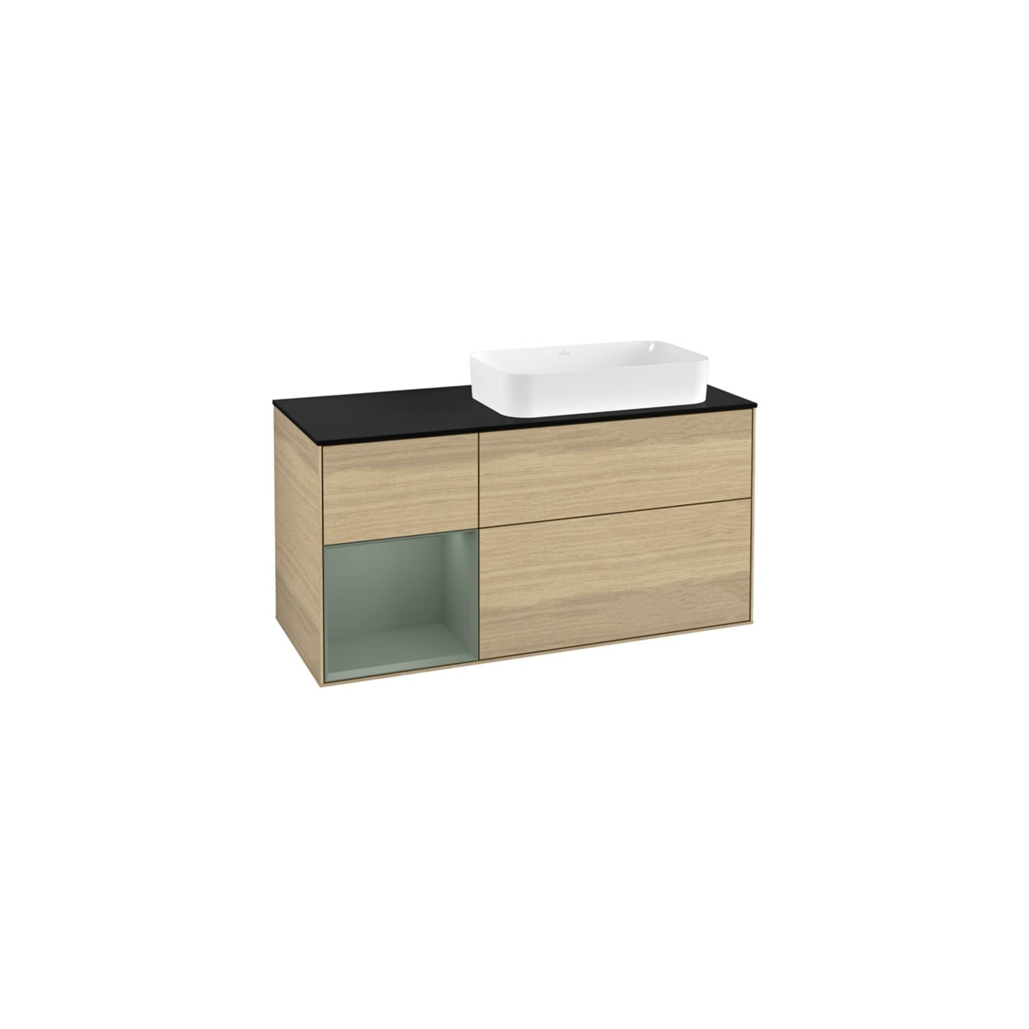 V&B Waschtischunterschrank Wandbeleuchtung Finion 120cm, Pl b m, Reg li Oli. m Lac, Oa ven ; Villeroy & Boch