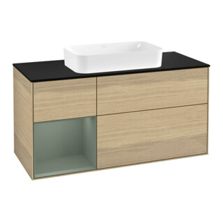 V&B Waschtischunterschrank Wandbeleuchtung Finion 120cm, Pl b m, Reg li Oli. m Lac, Oa ven