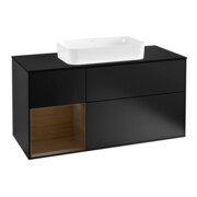 V&B Waschtischunterschrank Wandbeleuchtung Finion 120cm, Pl b m, Reg li wal ven, bla m Lac