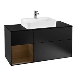 V&B Waschtischunterschrank Wandbeleuchtung Finion 120cm, Pl b m, Reg li wal ven, bla m Lac