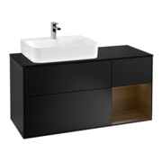 V&B Waschtischunterschrank Wandbeleuchtung Finion 120cm, Pl b m, Reg li wal ven, bla m Lac