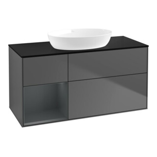 V&B Waschtischunterschrank Wandbeleuchtung Finion 120cm, Pl b m, Reg md m Lac, Anthrac. m