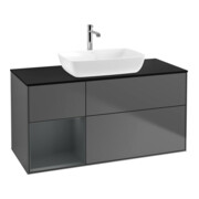 V&B Waschtischunterschrank Wandbeleuchtung Finion 120cm, Pl b m, Reg md m Lac, Anthrac. m