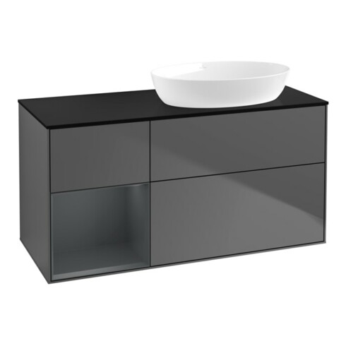 V&B Waschtischunterschrank Wandbeleuchtung Finion 120cm, Pl b m, Reg md m Lac, Anthrac. m