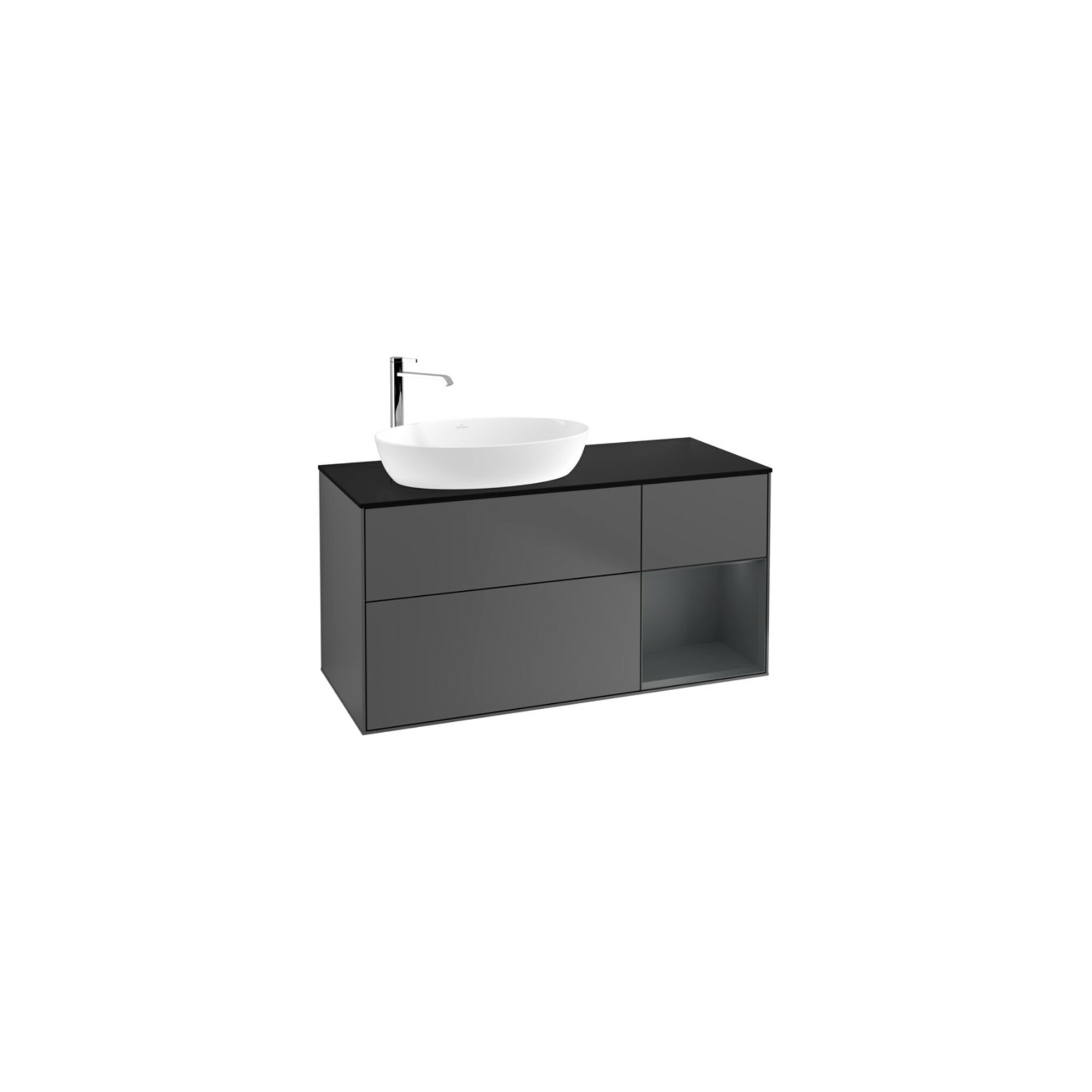 V&B Waschtischunterschrank Wandbeleuchtung Finion 120cm, Pl b m, Reg md m Lac, Anthrac. m ; Villeroy & Boch