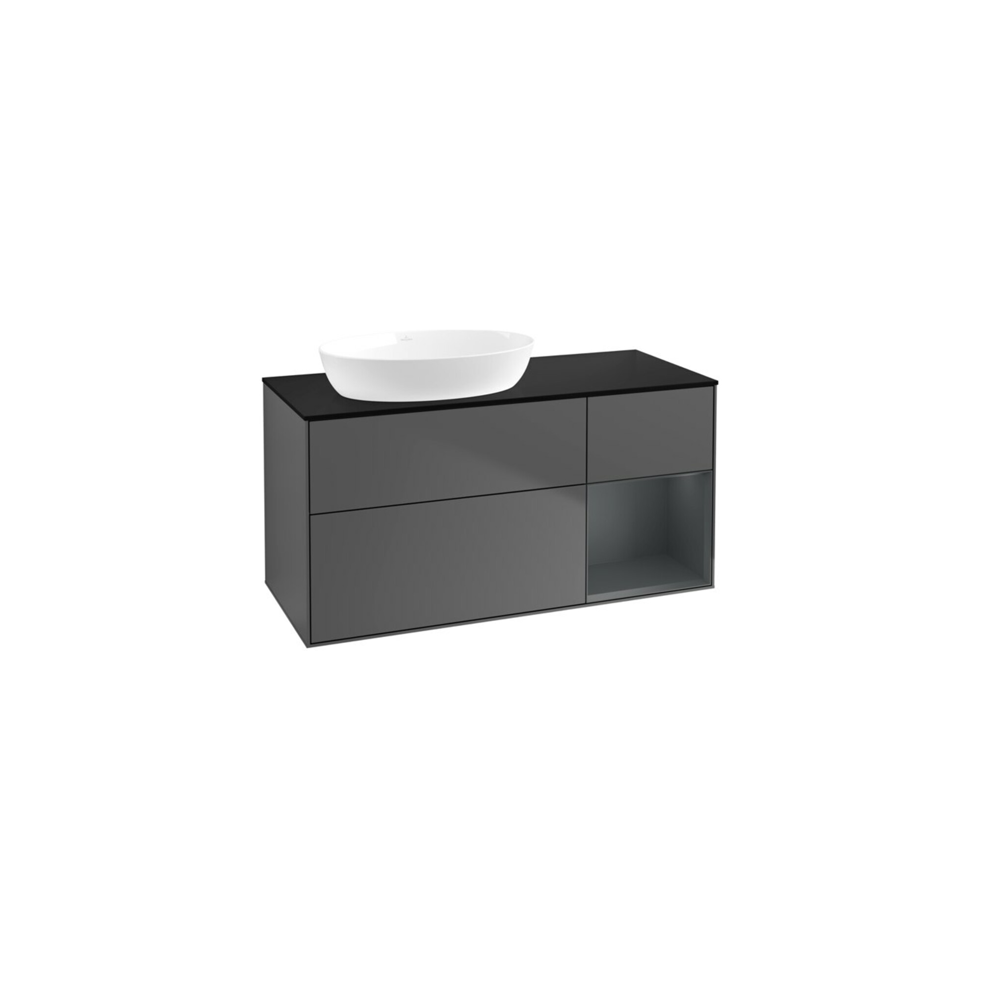 V&B Waschtischunterschrank Wandbeleuchtung Finion 120cm, Pl b m, Reg md m Lac, Anthrac. m ; Villeroy & Boch