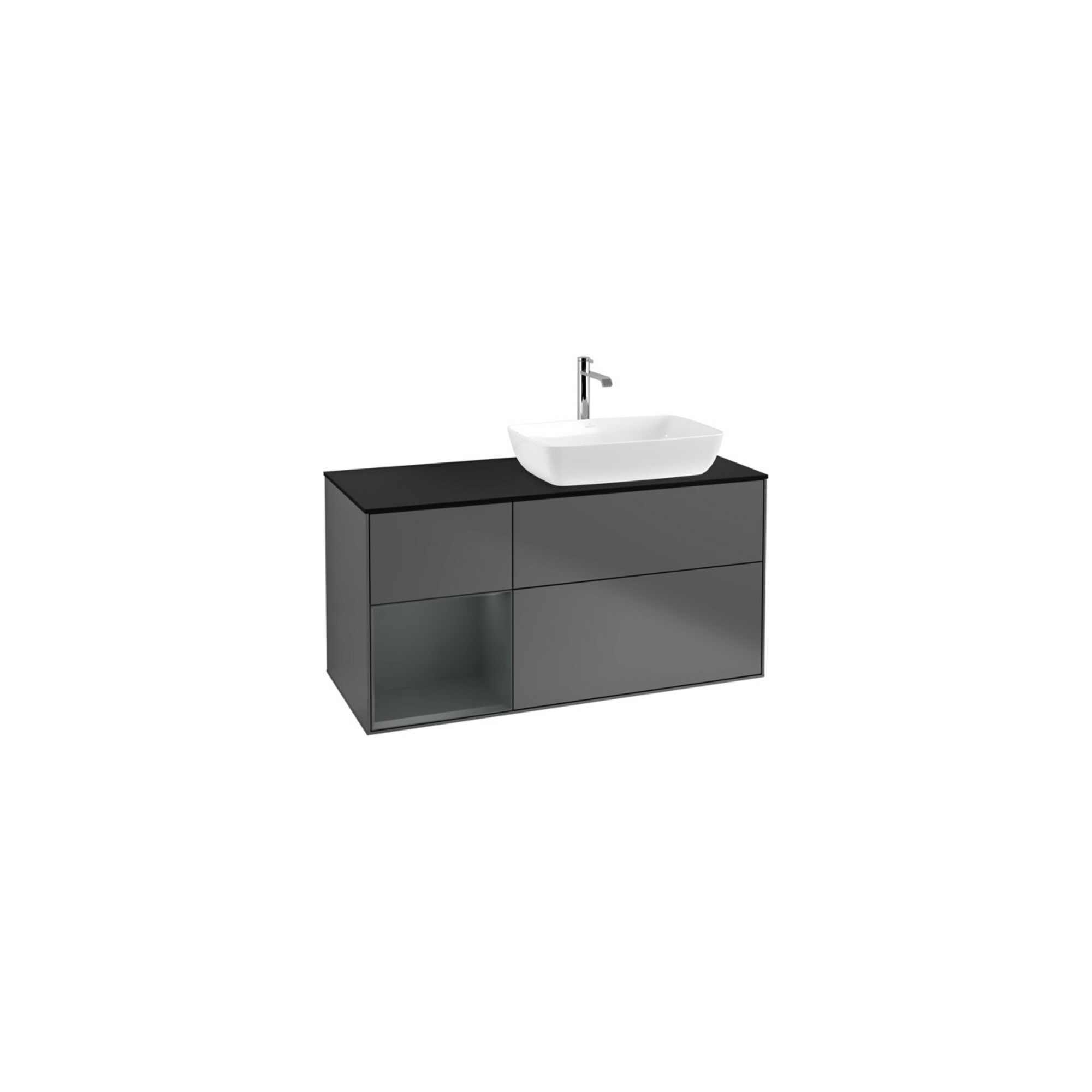 V&B Waschtischunterschrank Wandbeleuchtung Finion 120cm, Pl b m, Reg md m Lac, Anthrac. m ; Villeroy & Boch