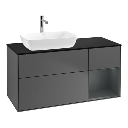 V&B Waschtischunterschrank Wandbeleuchtung Finion 120cm, Pl b m, Reg md m Lac, Anthrac. m