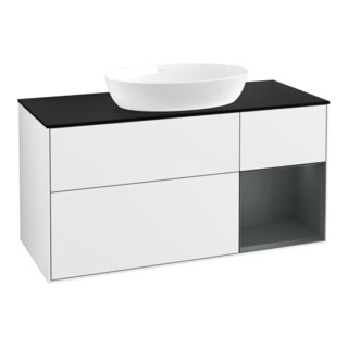 V&B Waschtischunterschrank Wandbeleuchtung Finion 120cm, Pl b m, Reg md m Lac, glo wh. Lac
