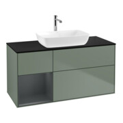 V&B Waschtischunterschrank Wandbeleuchtung Finion 120cm, Pl b m, Reg md m Lac, Oli. m Lac