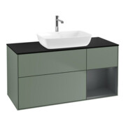V&B Waschtischunterschrank Wandbeleuchtung Finion 120cm, Pl b m, Reg md m Lac, Oli. m Lac