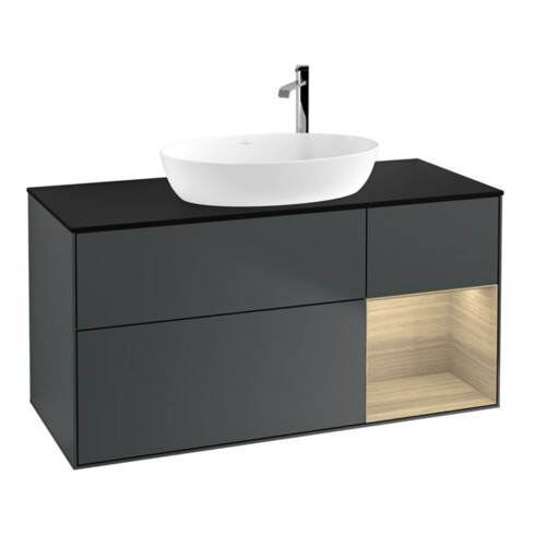 V&B Waschtischunterschrank Wandbeleuchtung Finion 120cm, Pl b m, Reg Oa ven, md bl. m Lac