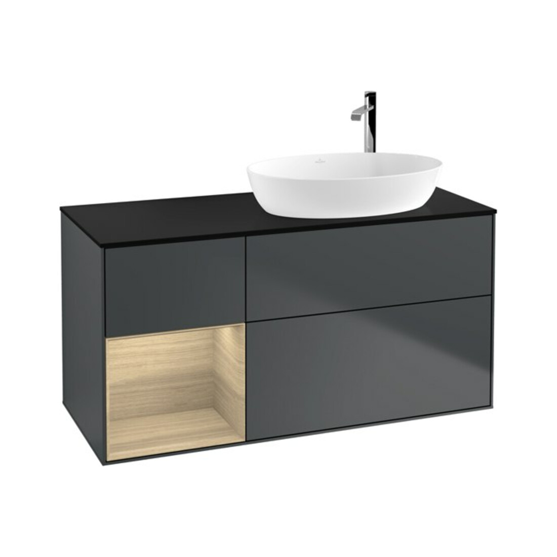 V&B Waschtischunterschrank Wandbeleuchtung Finion 120cm, Pl b m, Reg Oa ven, md bl. m Lac