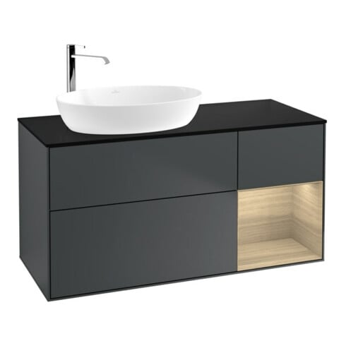 V&B Waschtischunterschrank Wandbeleuchtung Finion 120cm, Pl b m, Reg Oa ven, md bl. m Lac