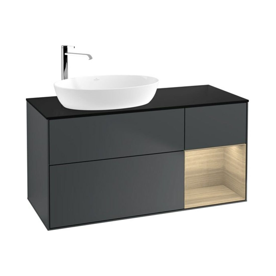 V&B Waschtischunterschrank Wandbeleuchtung Finion 120cm, Pl b m, Reg Oa ven, md bl. m Lac
