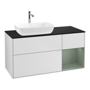 V&B Waschtischunterschrank Wandbeleuchtung Finion 120cm, Pl b m, Reg Oli. m Lac, wh. m Lac