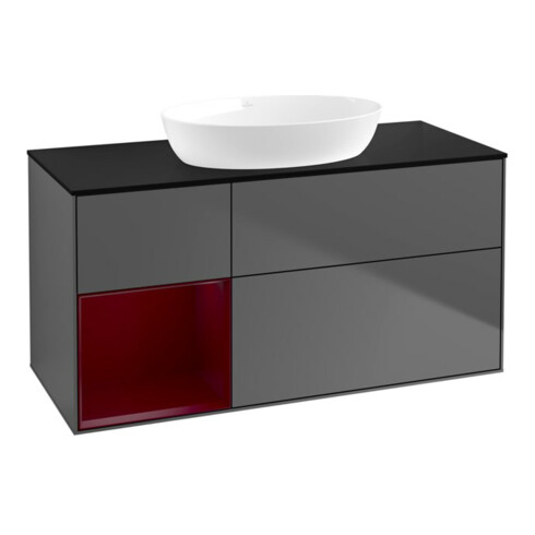 V&B Waschtischunterschrank Wandbeleuchtung Finion 120cm, Pl b m, Reg Peo m Lac, Anthrac. m