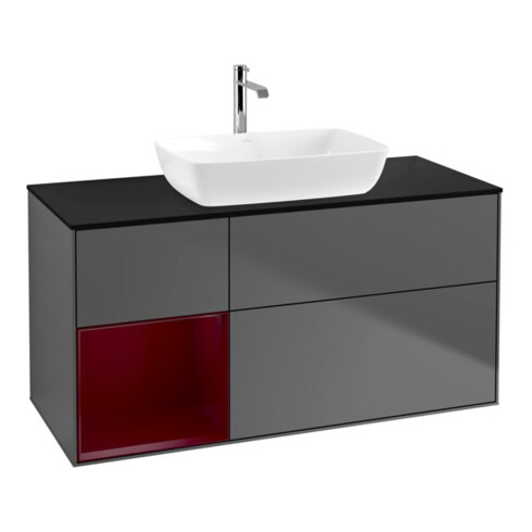 V&B Waschtischunterschrank Wandbeleuchtung Finion 120cm, Pl b m, Reg Peo m Lac, Anthrac. m