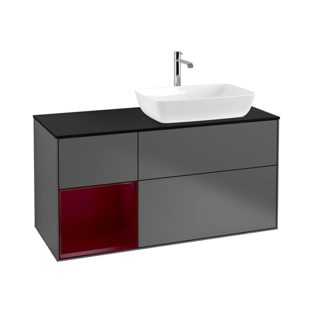 V&B Waschtischunterschrank Wandbeleuchtung Finion 120cm, Pl b m, Reg Peo m Lac, Anthrac. m