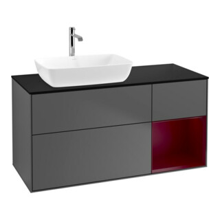 V&B Waschtischunterschrank Wandbeleuchtung Finion 120cm, Pl b m, Reg Peo m Lac, Anthrac. m