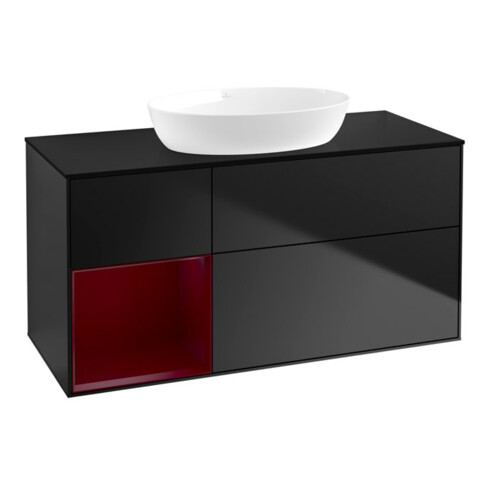 V&B Waschtischunterschrank Wandbeleuchtung Finion 120cm, Pl b m, Reg Peo m Lac, bla m Lac