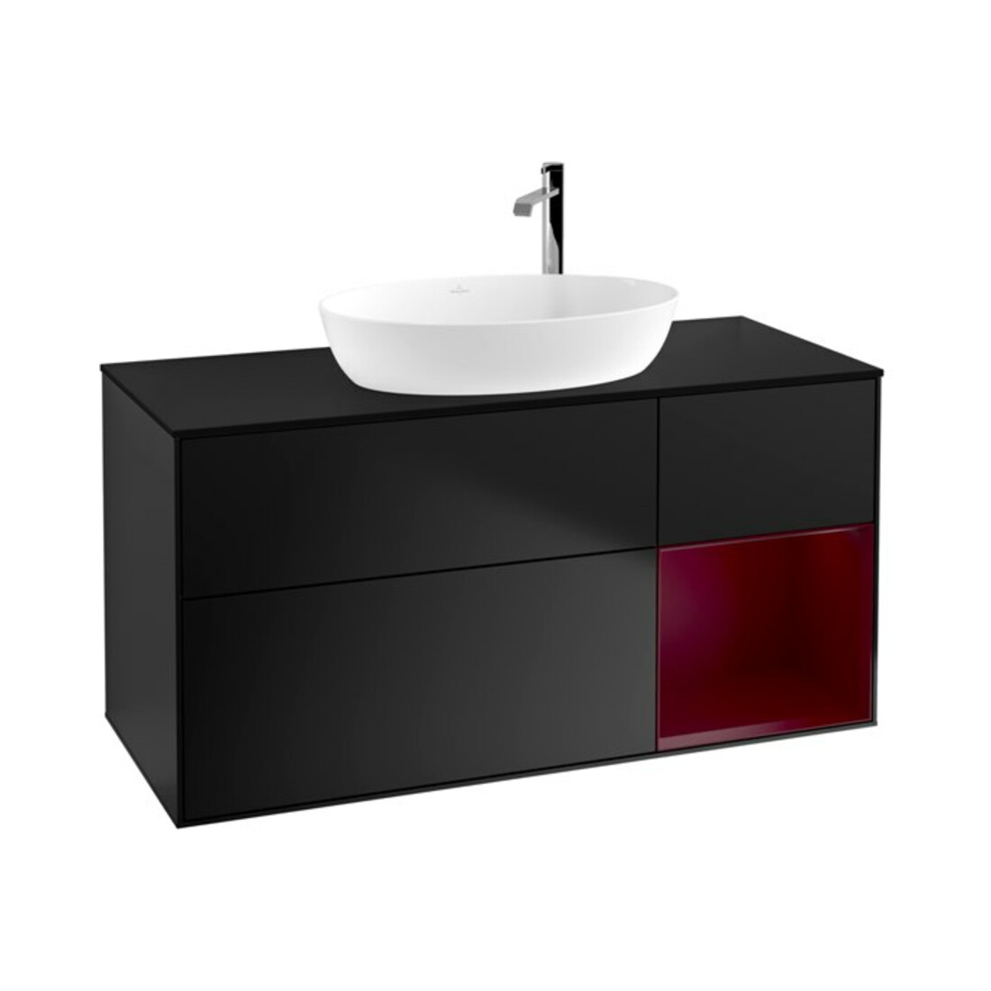 V&B Waschtischunterschrank Wandbeleuchtung Finion 120cm, Pl b m, Reg Peo m Lac, bla m Lac