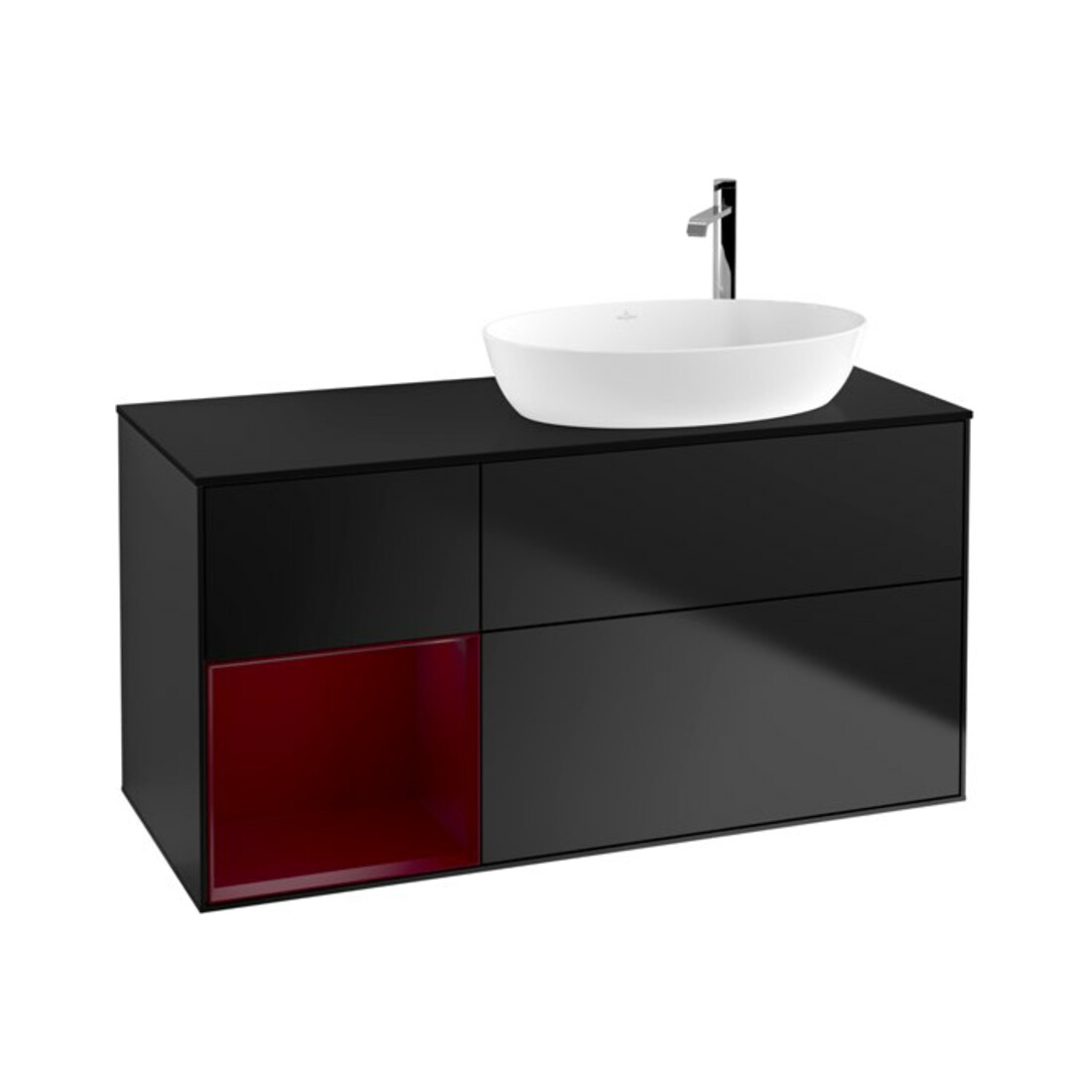 V&B Waschtischunterschrank Wandbeleuchtung Finion 120cm, Pl b m, Reg Peo m Lac, bla m Lac