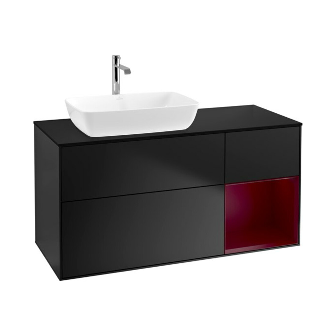 V&B Waschtischunterschrank Wandbeleuchtung Finion 120cm, Pl b m, Reg Peo m Lac, bla m Lac