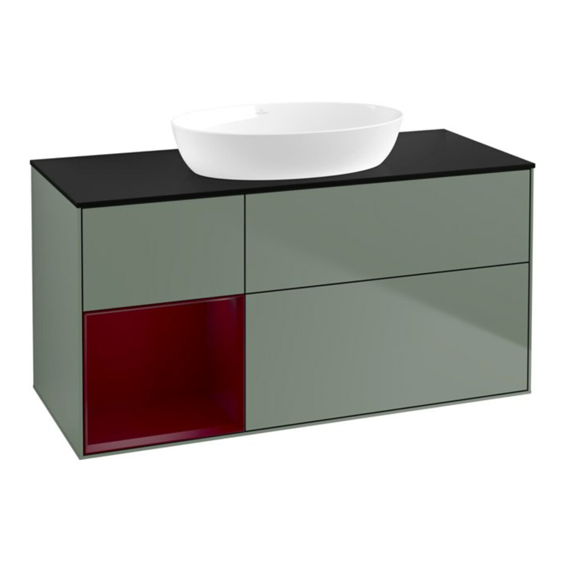 V&B Waschtischunterschrank Wandbeleuchtung Finion 120cm, Pl b m, Reg Peo m Lac, Oli. m Lac
