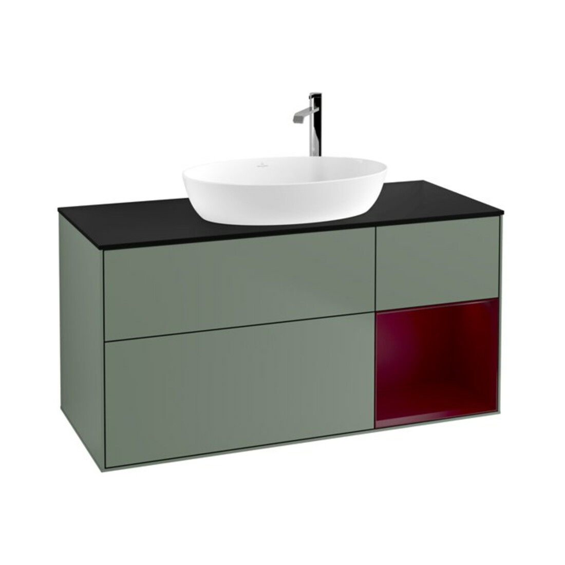 V&B Waschtischunterschrank Wandbeleuchtung Finion 120cm, Pl b m, Reg Peo m Lac, Oli. m Lac