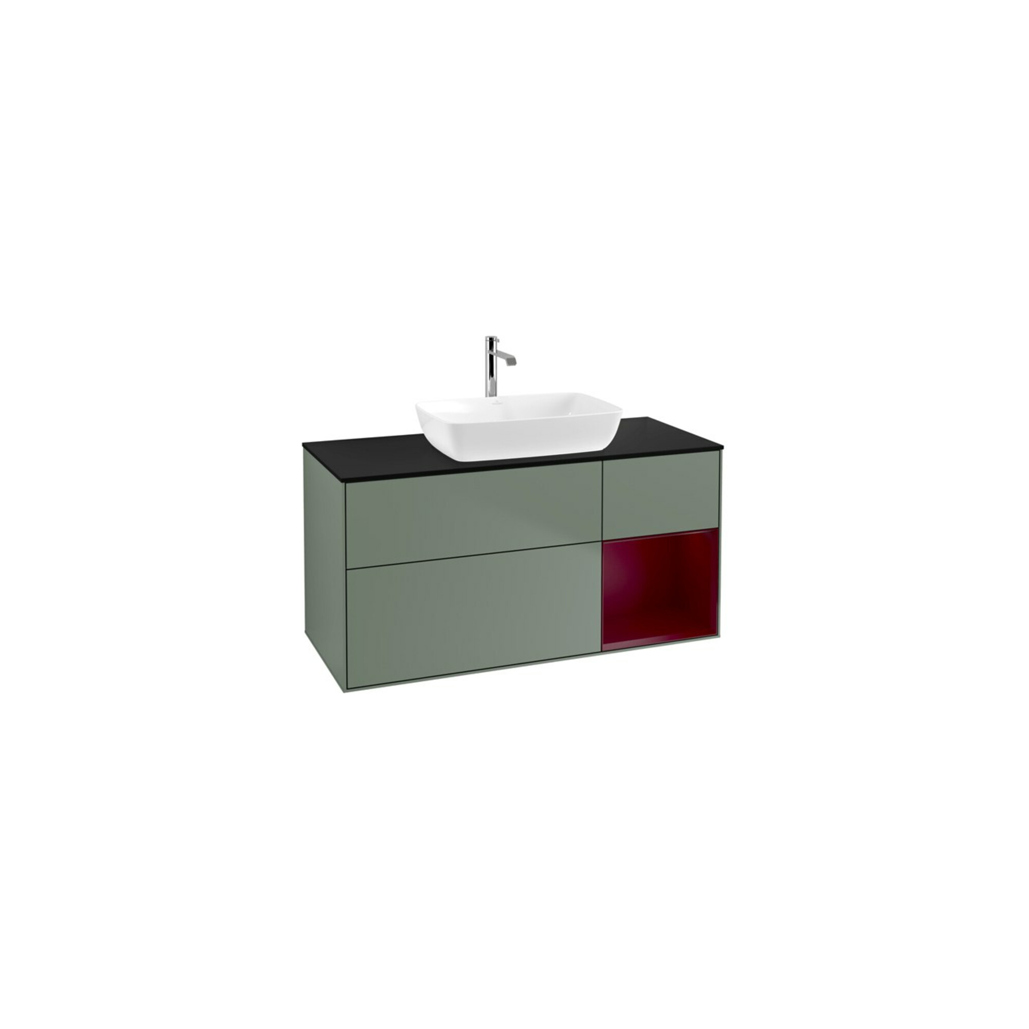 V&B Waschtischunterschrank Wandbeleuchtung Finion 120cm, Pl b m, Reg Peo m Lac, Oli. m Lac ; Villeroy & Boch